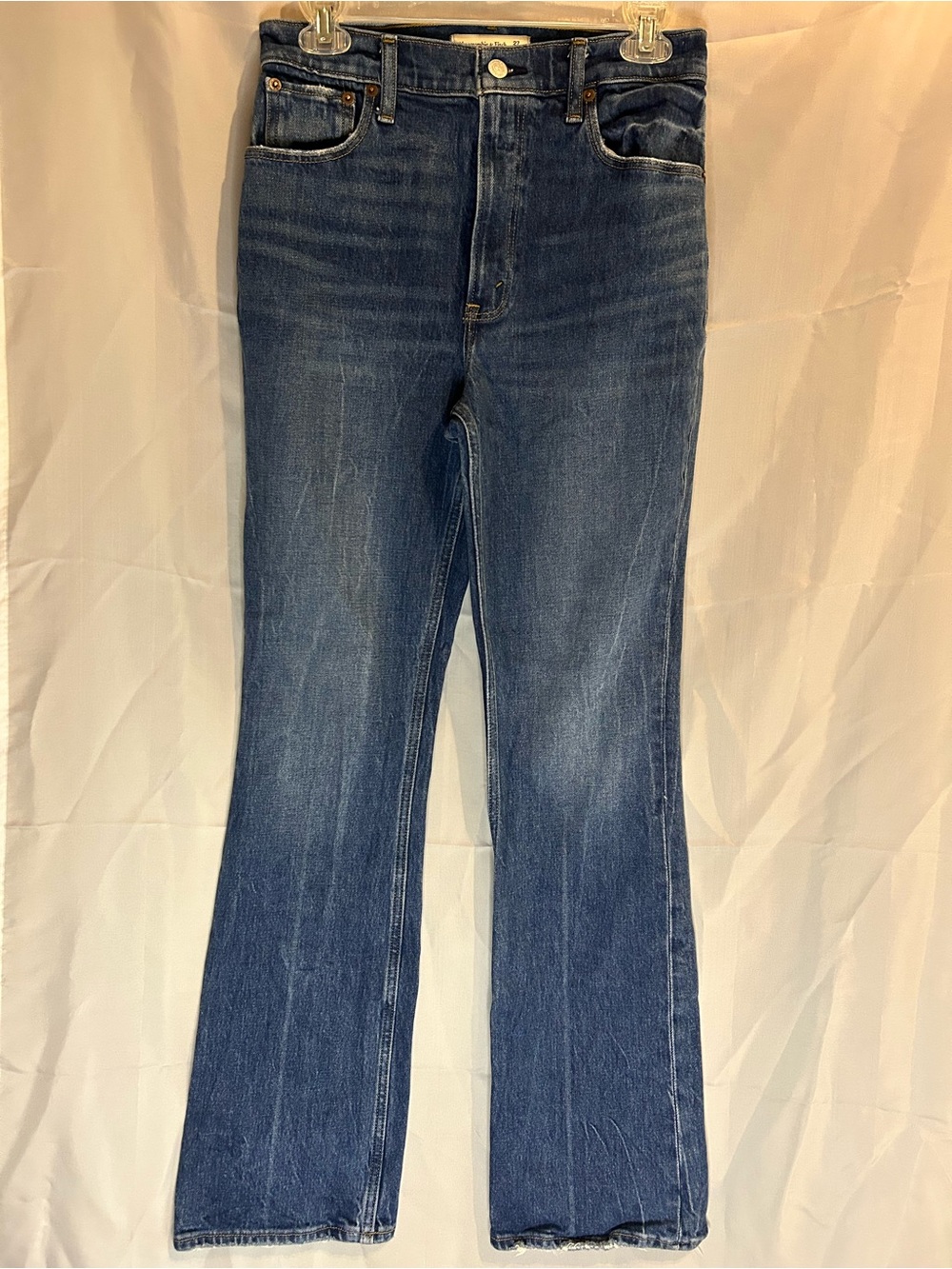Abercrombie & Fitch Women's Flare Jeans in Dark Blue Wash